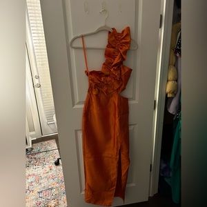 Here Comes the Sun Orange Midi Dress